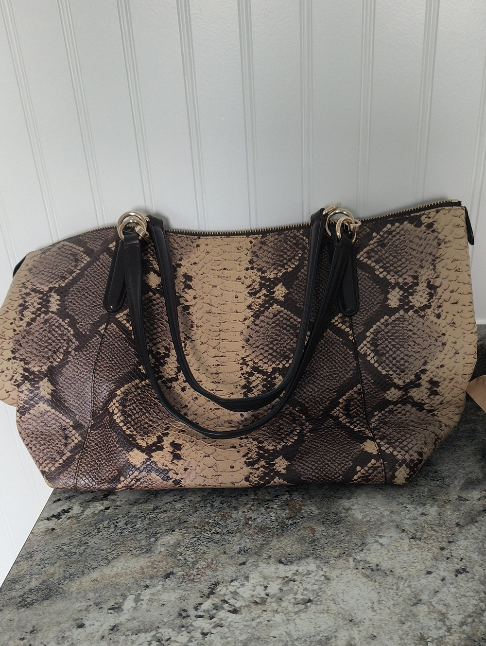 Authentic Coach Ava Python Embossed Leather Tote - Picture 8 of 14